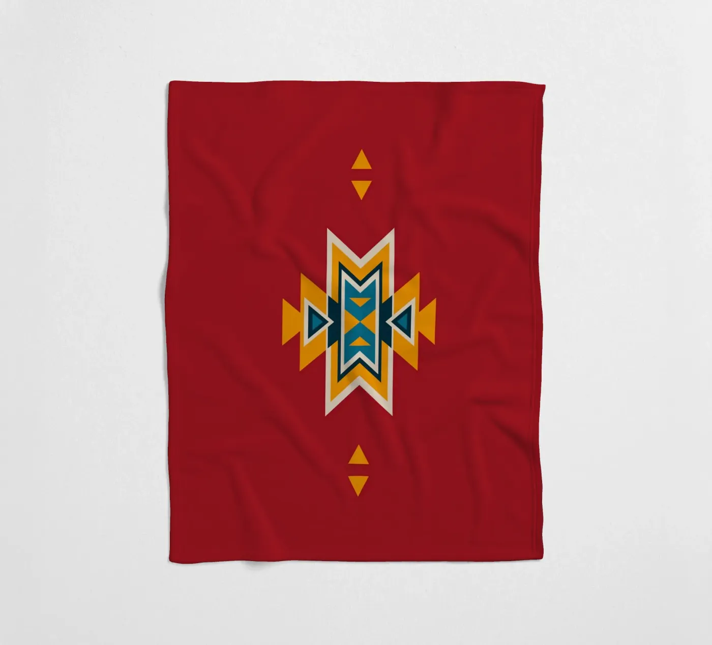 Aztec Pattern on Red fleece blanket by Petra Lang - Design