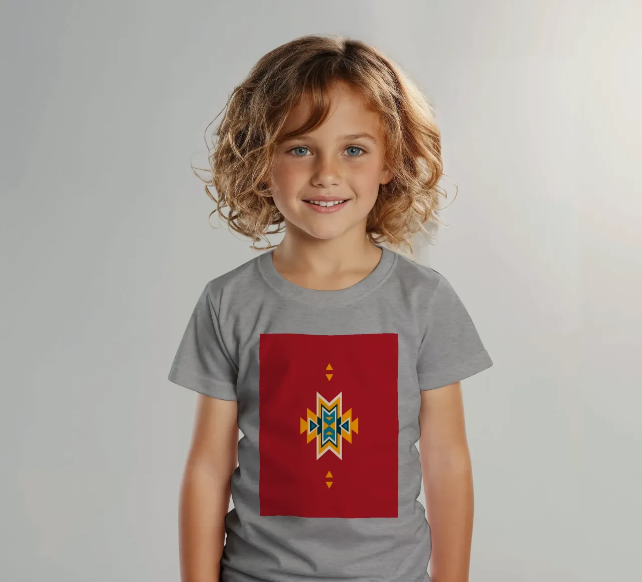 Motivo azteco su rosso t-shirt bambini da Petra Lang - Design