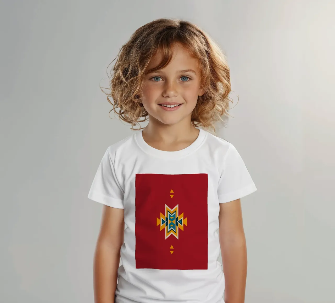 Motivo azteco su rosso t-shirt bambini da Petra Lang - Design