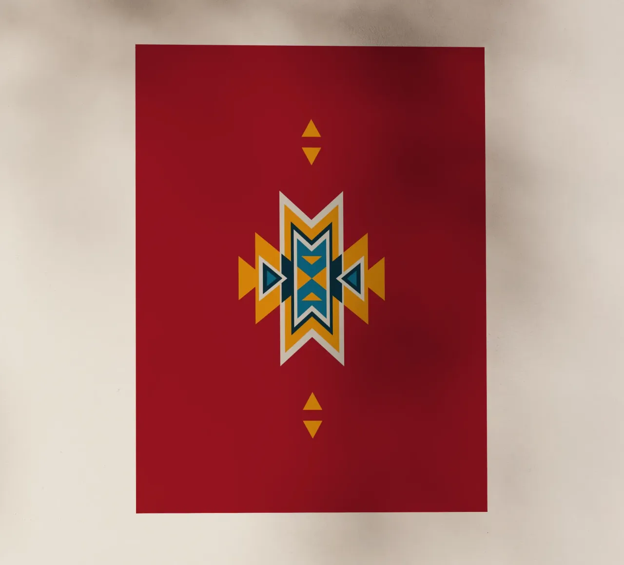 Motivo azteco su rosso pellicola backlit da Petra Lang - Design