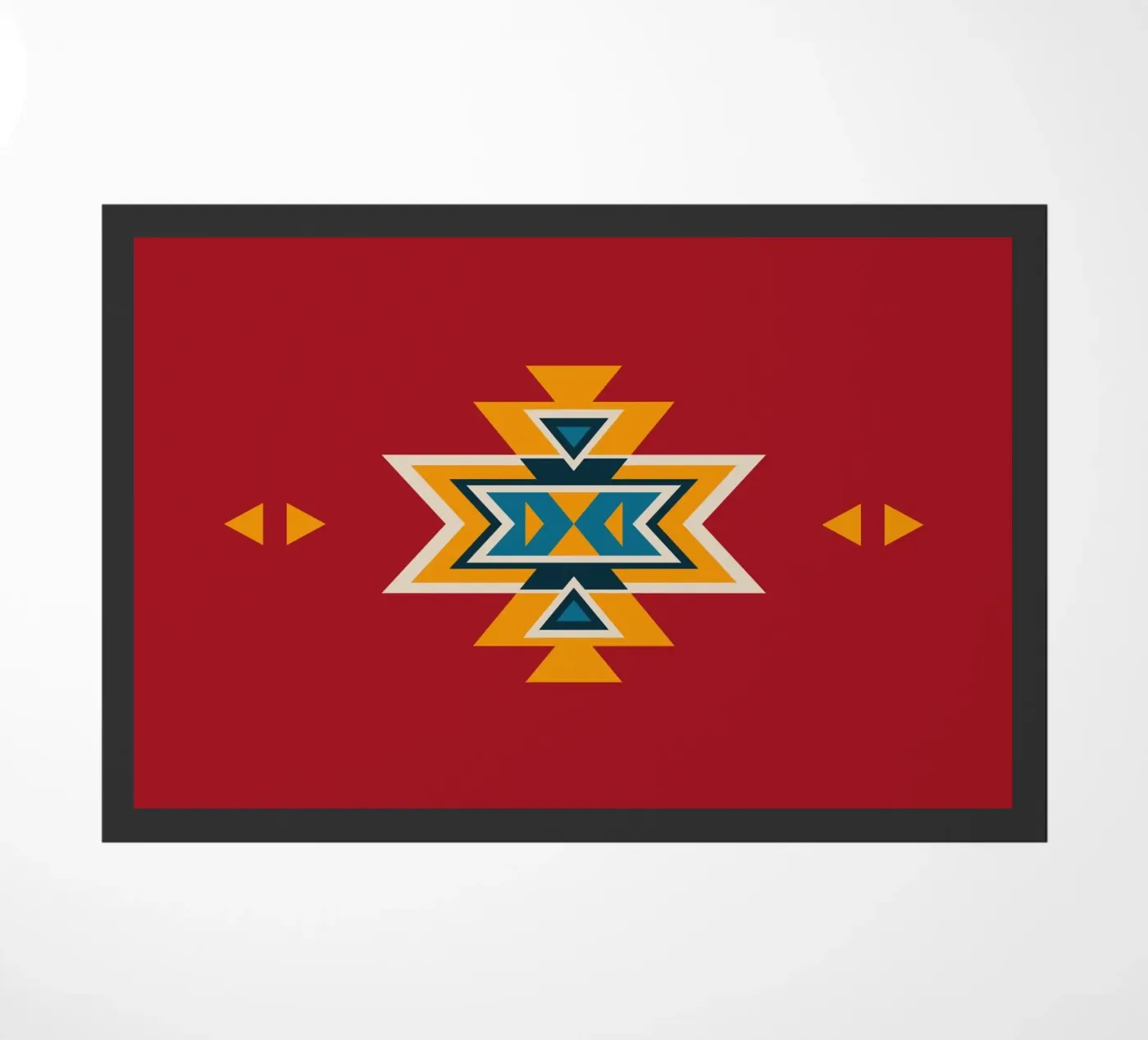 Motivo azteco su rosso zerbino da Petra Lang - Design