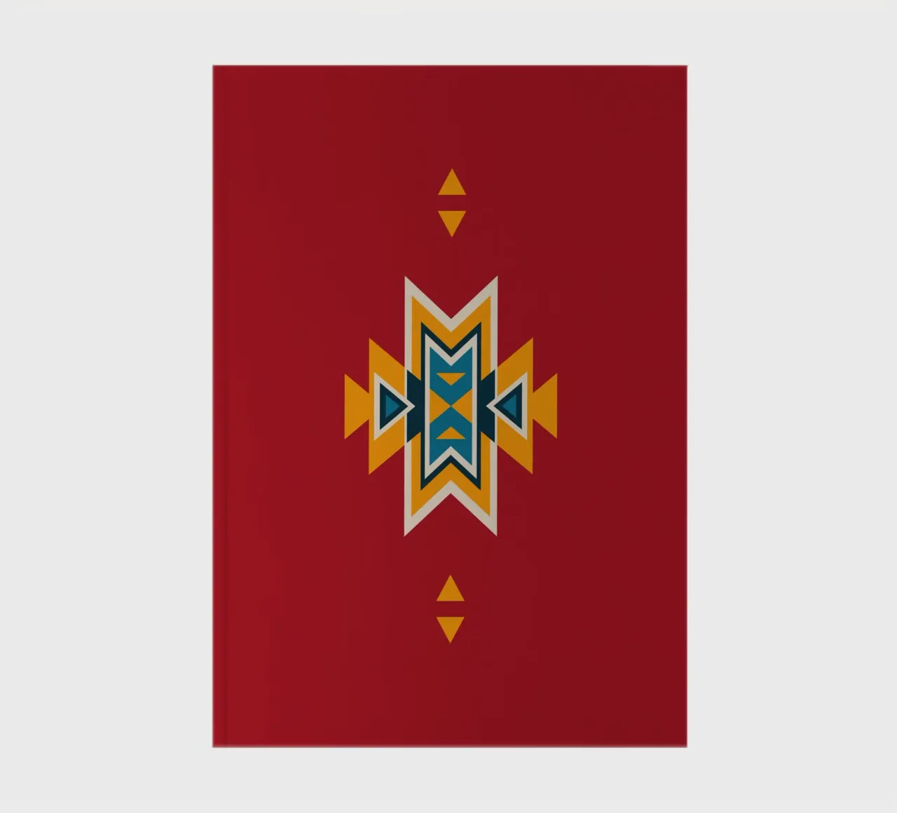 Aztec Pattern on Red notebook by Petra Lang