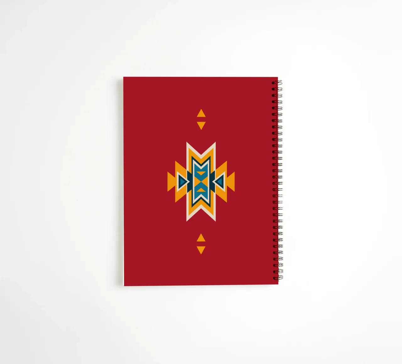 Aztec Pattern on Red spiral notebook by Petra Lang