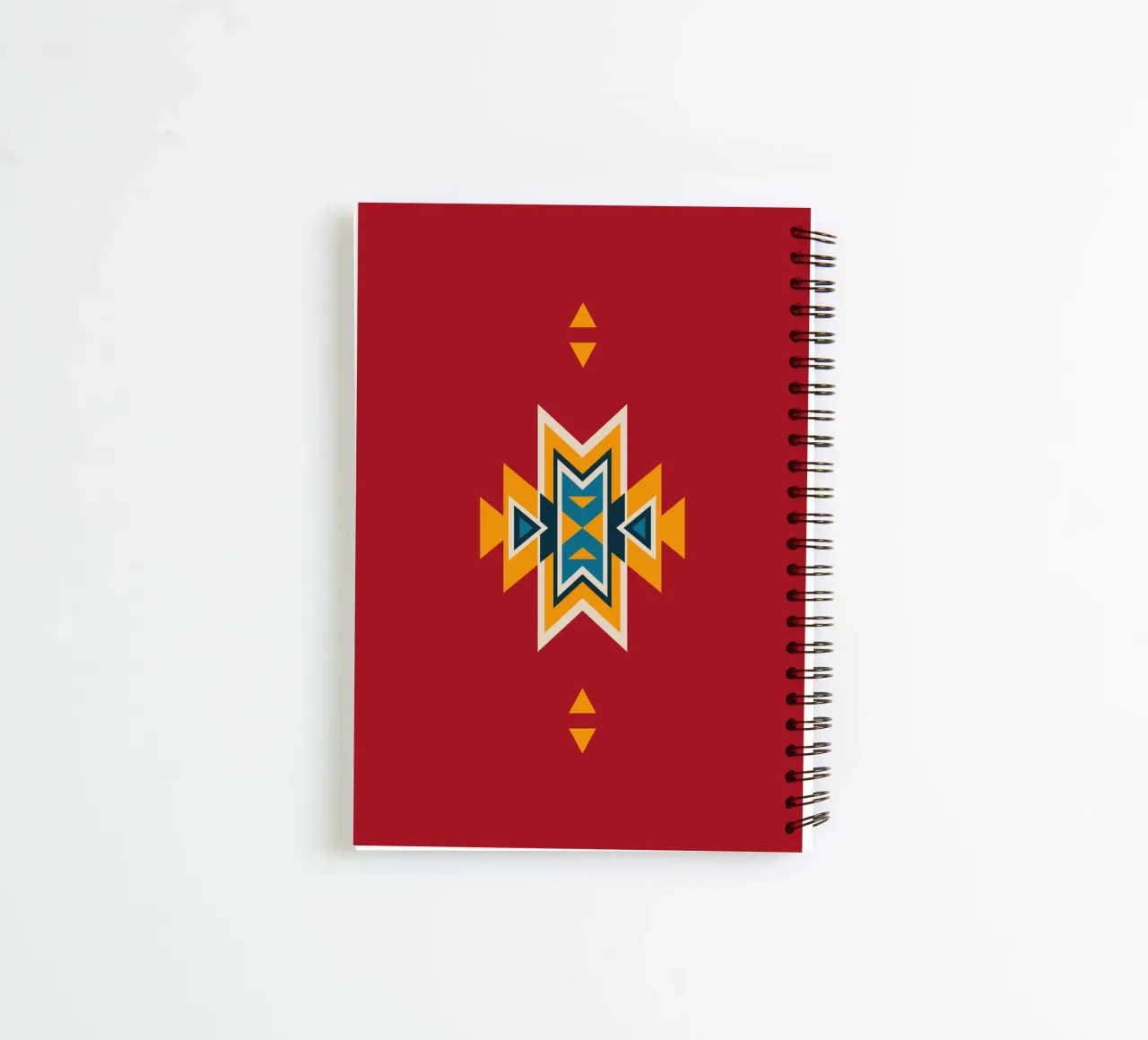 Aztec Pattern on Red spiral notebook by Petra Lang