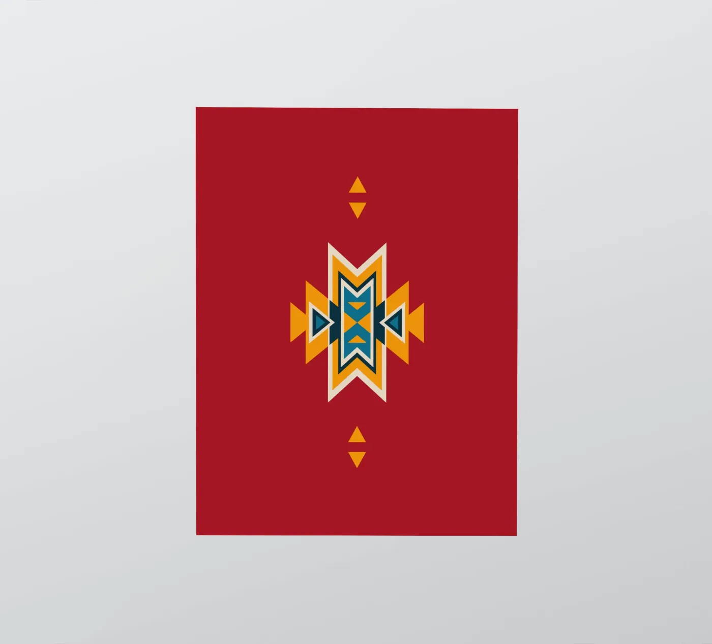 Aztekenpatroon op rood sticker van Petra Lang - Design