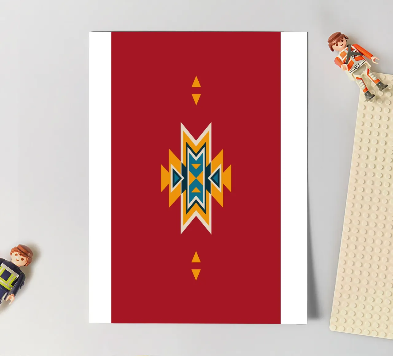 Aztec Pattern on Red sticker sheet by Petra Lang - Design