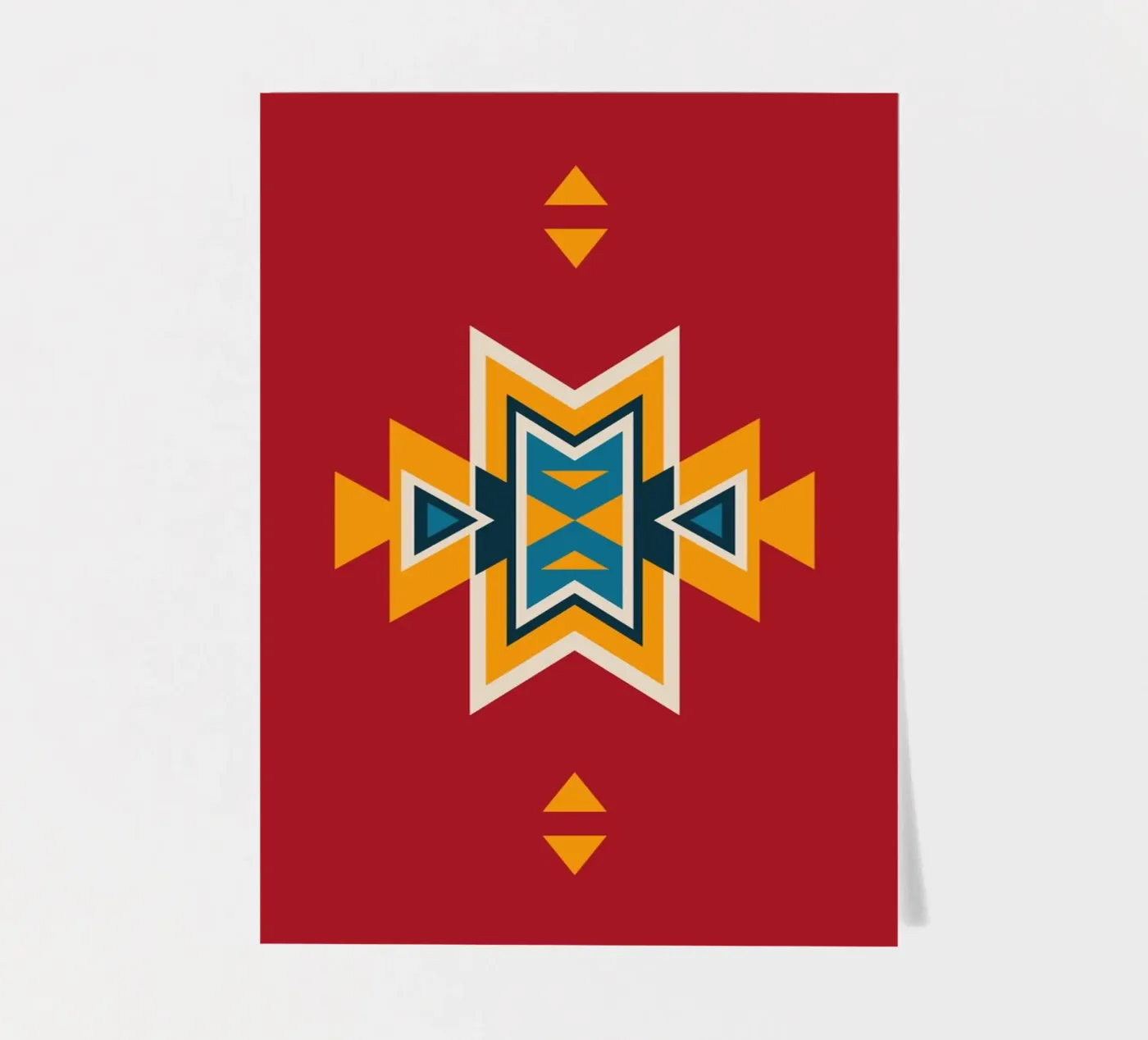 Aztec Pattern on Red sticker sheet by Petra Lang - Design