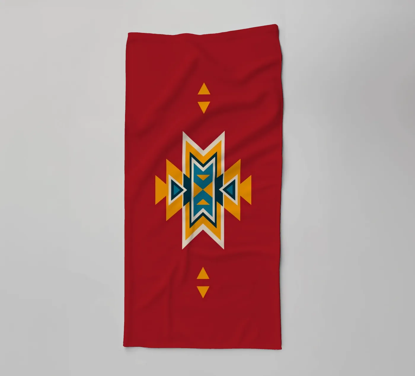 Aztec Pattern on Red towel by Petra Lang - Design