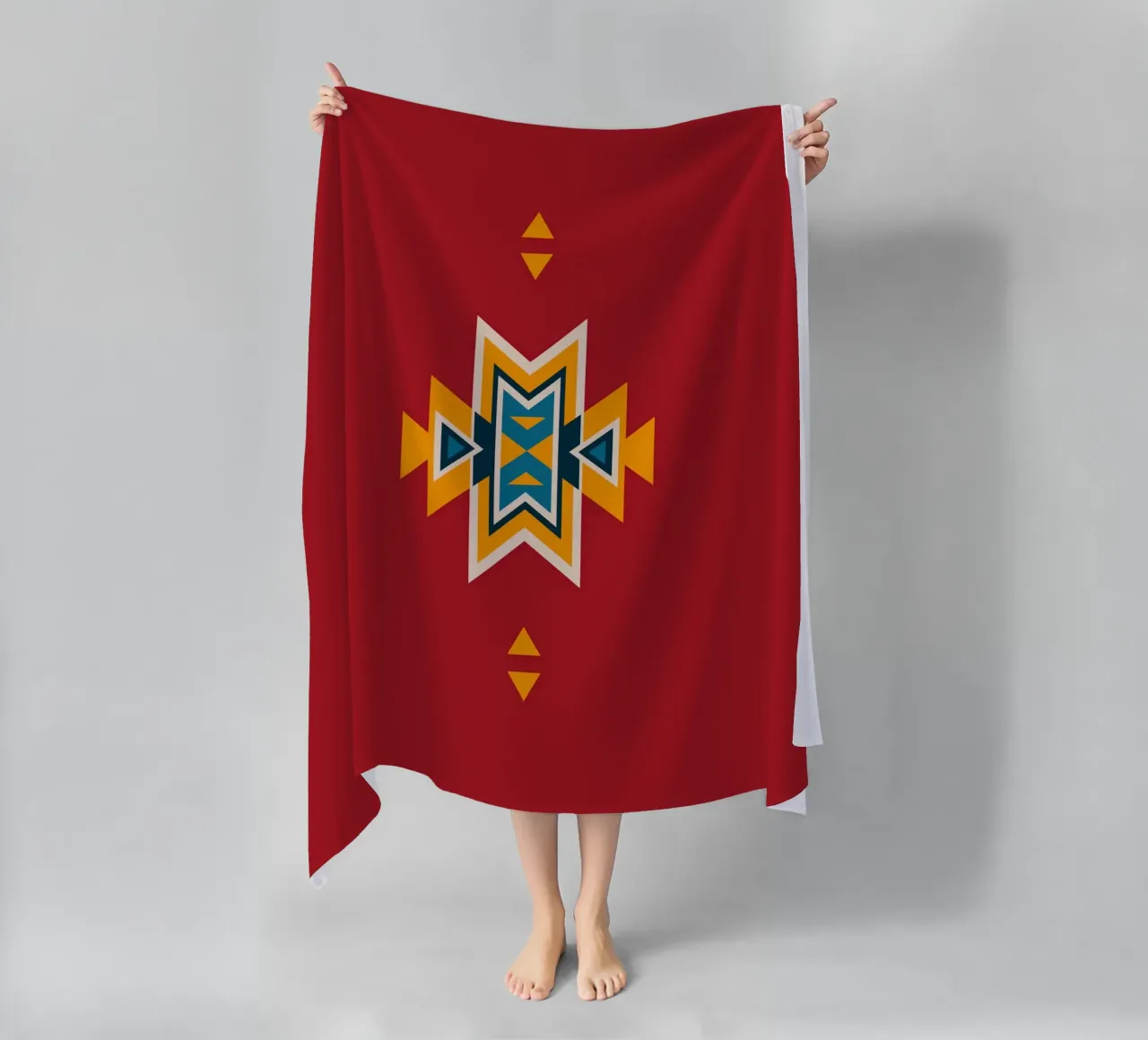 Aztec Pattern on Red telo mare da Petra Lang - Design