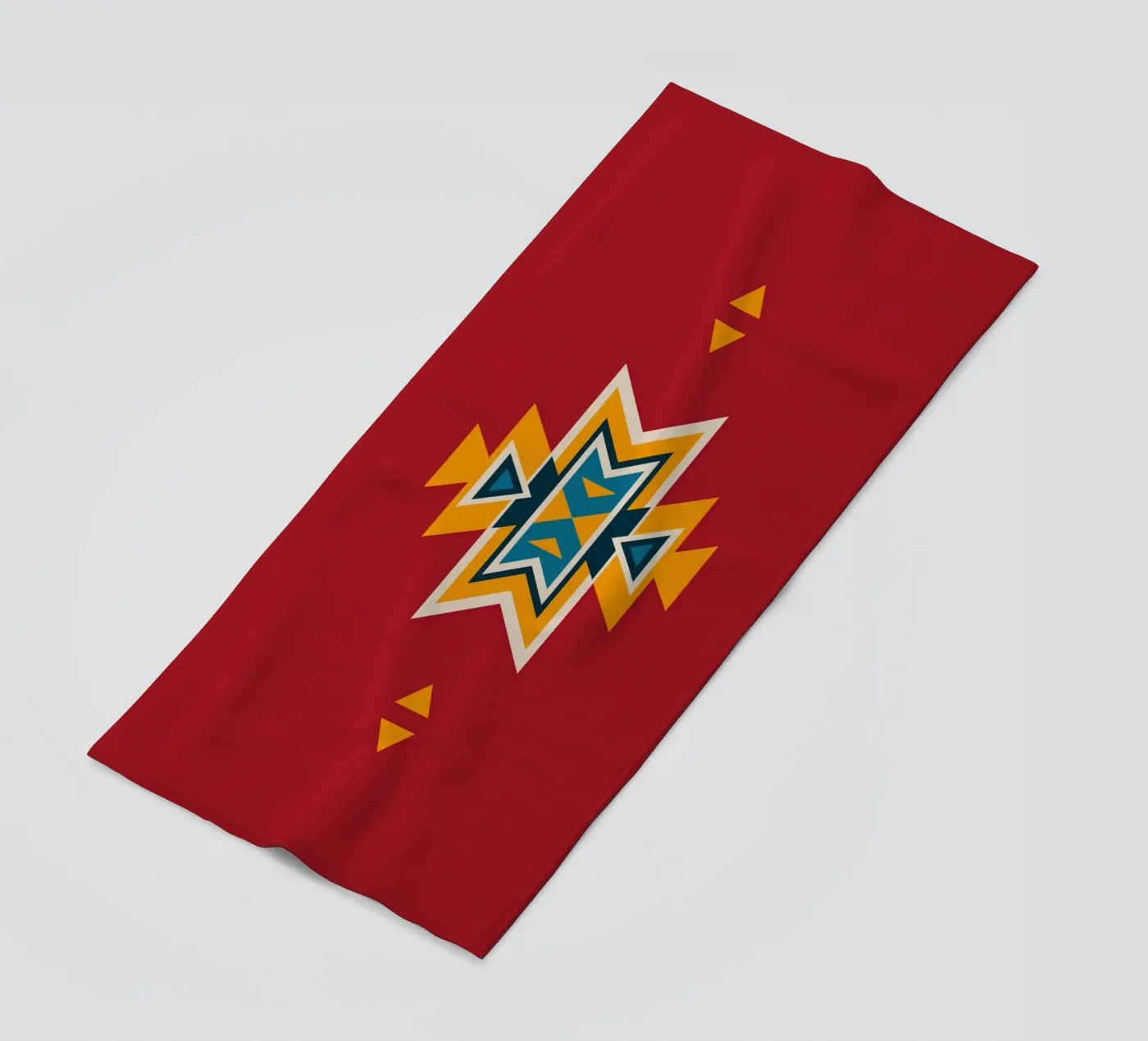 Motivo azteco su rosso telo mare da Petra Lang - Design