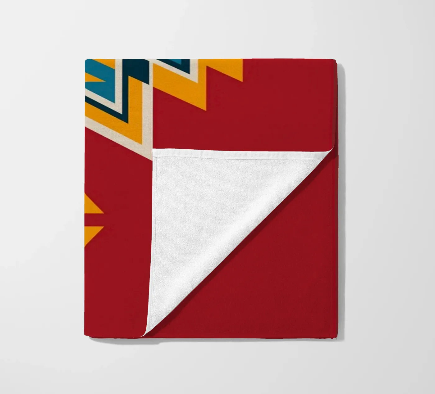 Motivo azteco su rosso telo mare da Petra Lang - Design