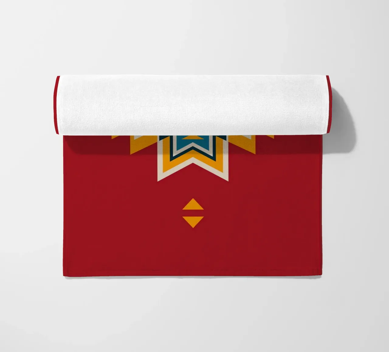 Motivo azteco su rosso telo mare da Petra Lang - Design