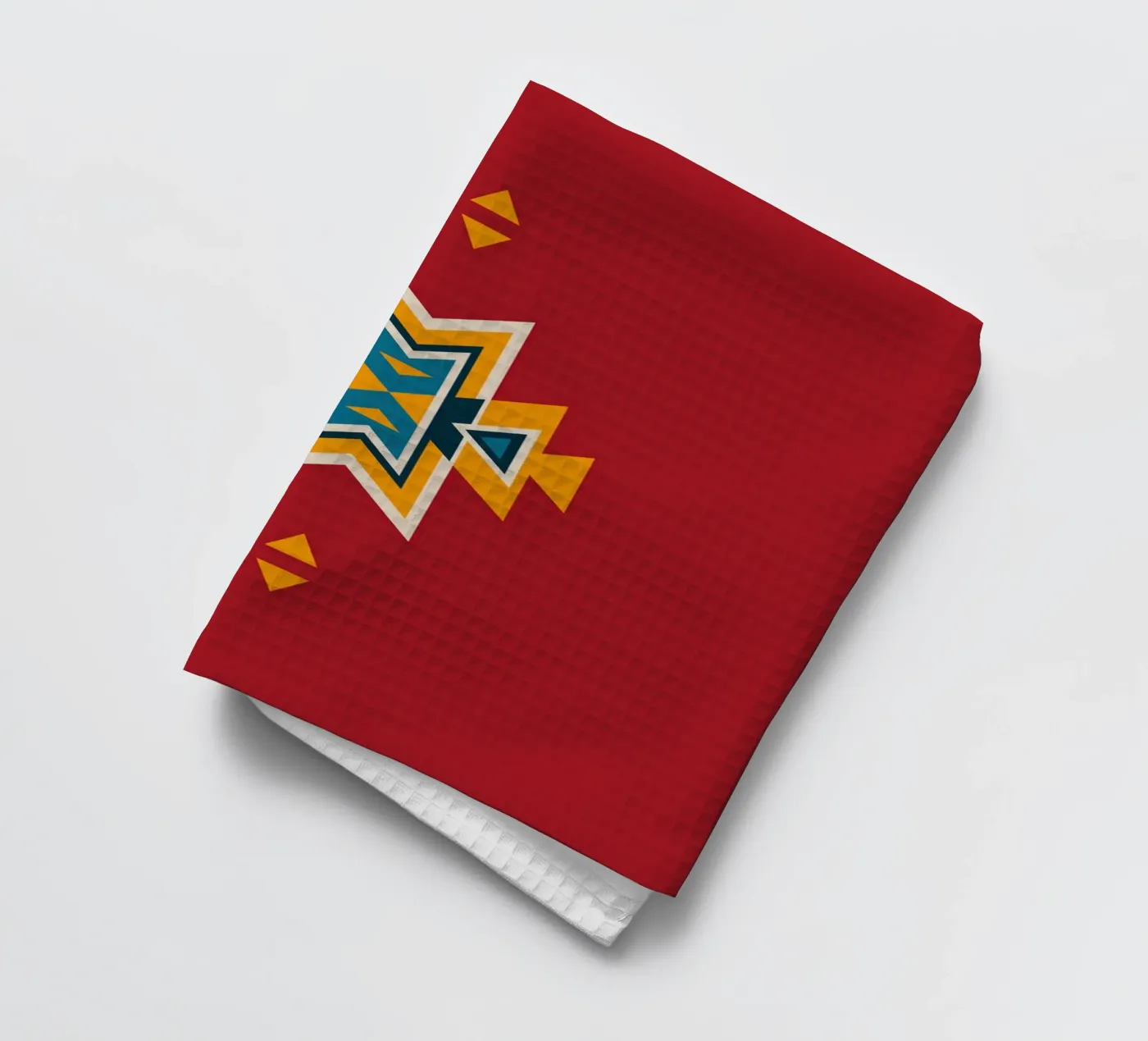 Aztec Pattern on Red tea towel by Petra Lang - Design