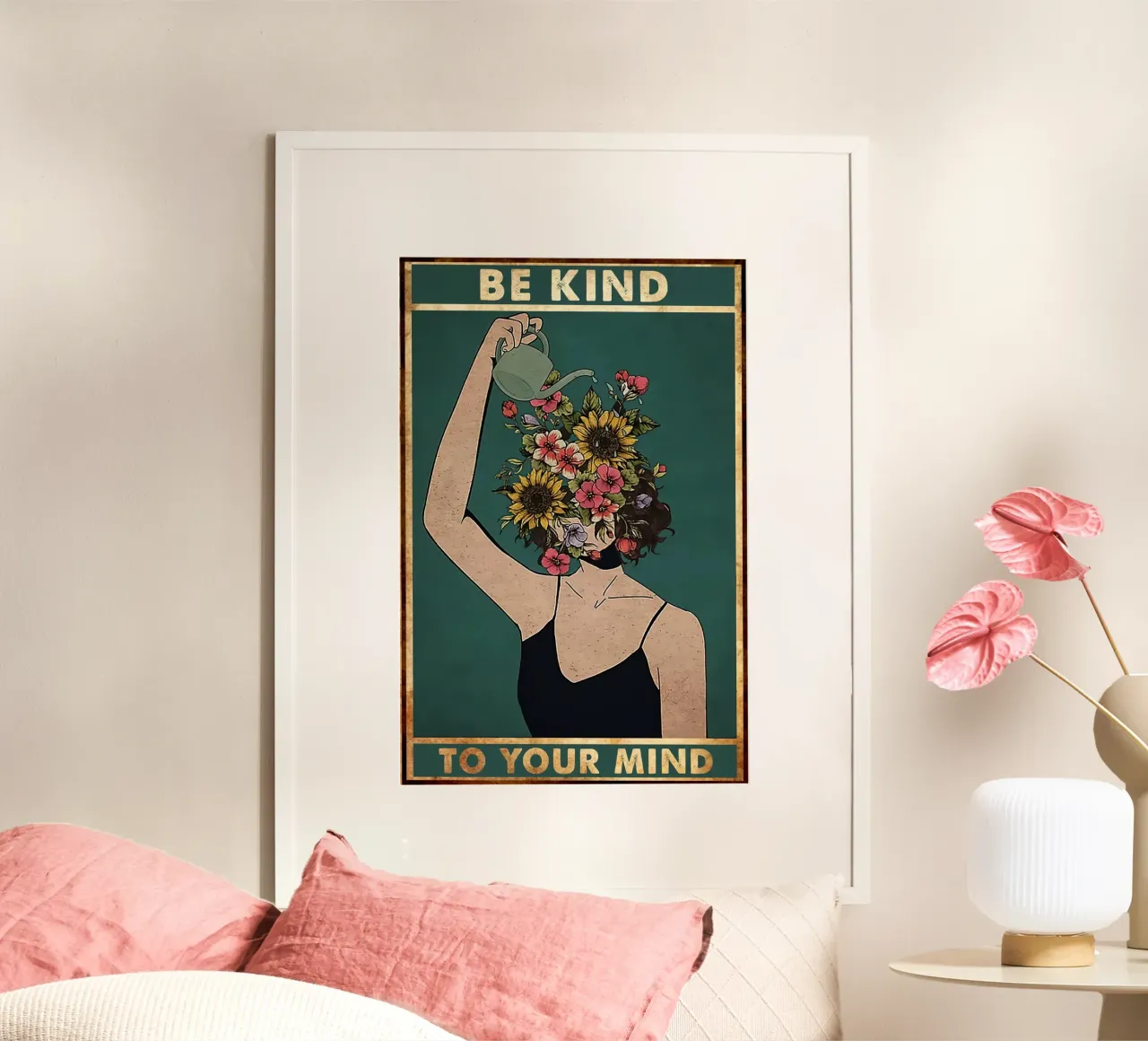 Siate gentili con la vostra mente poster con telaio in plastica da Oliver Ethan