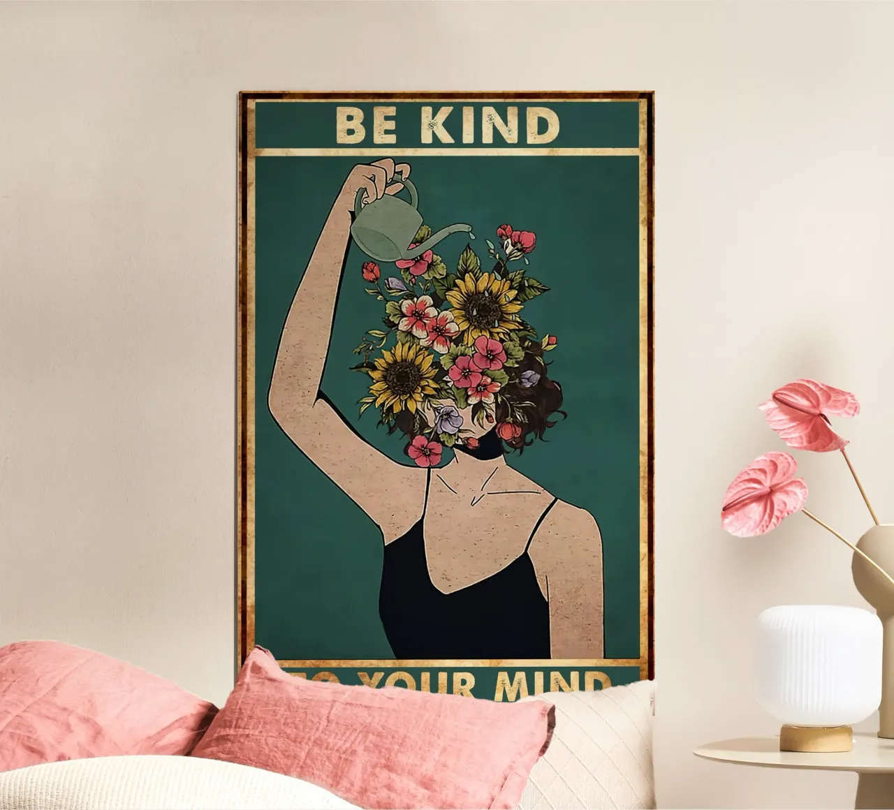 Siate gentili con la vostra mente poster con telaio in plastica da Oliver Ethan