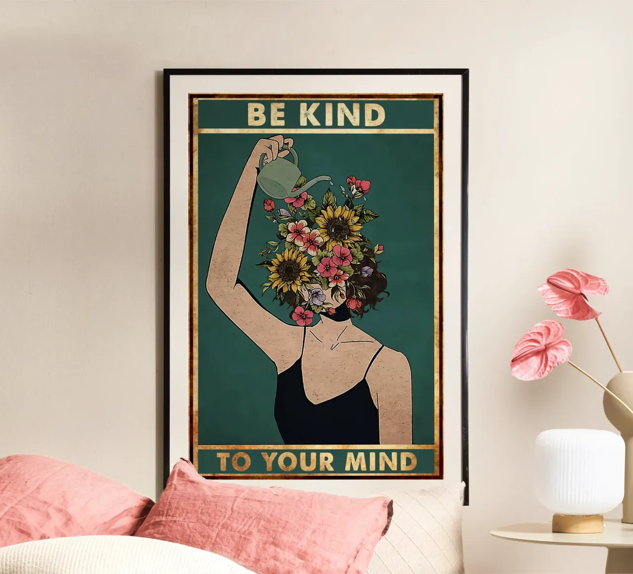 Siate gentili con la vostra mente poster con telaio in plastica da Oliver Ethan