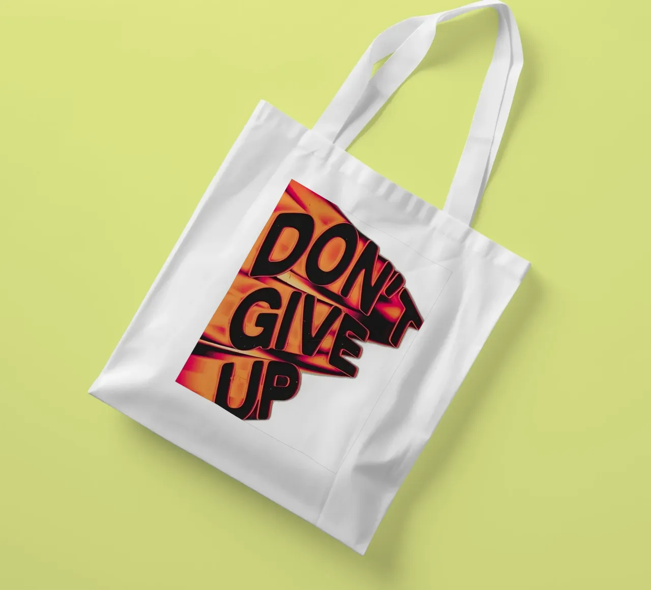 "DONT GIVE UP" borsa in juta da Type & Tape