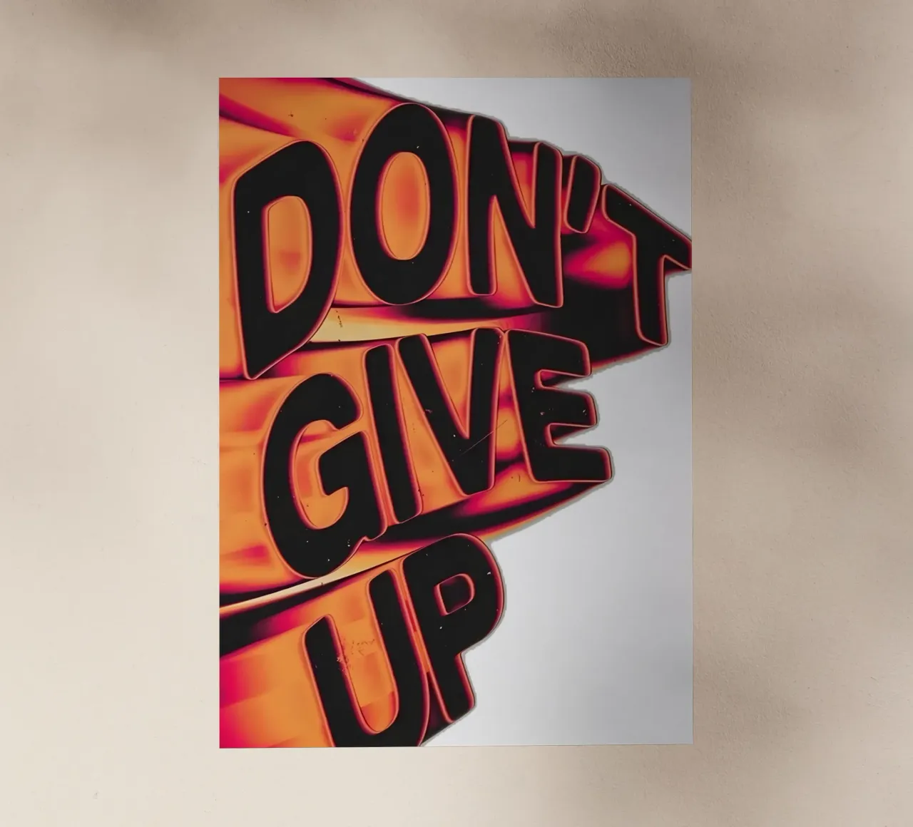 "DONT GIVE UP" pellicola backlit da Type & Tape