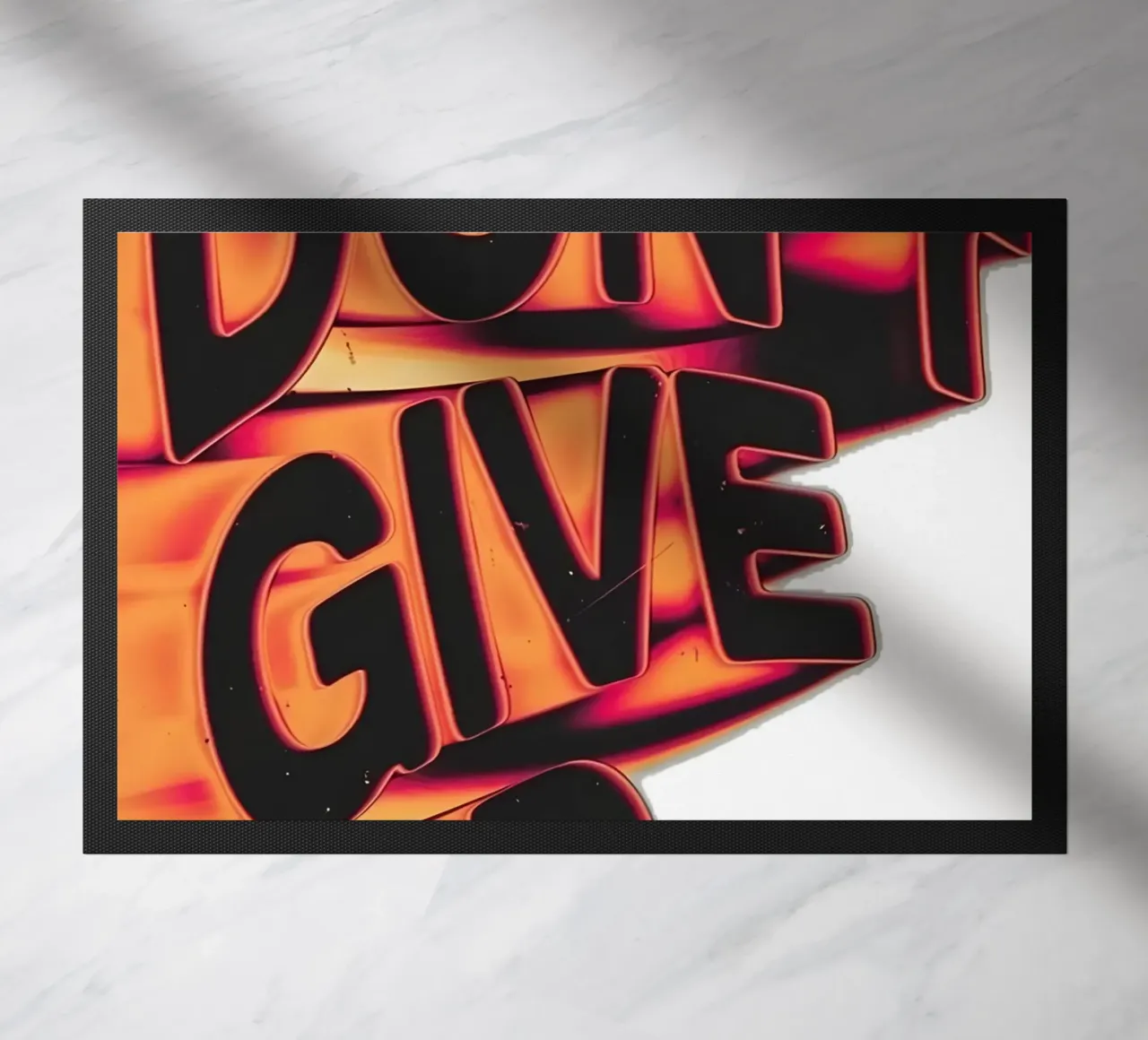 "DONT GIVE UP" zerbino da Type & Tape