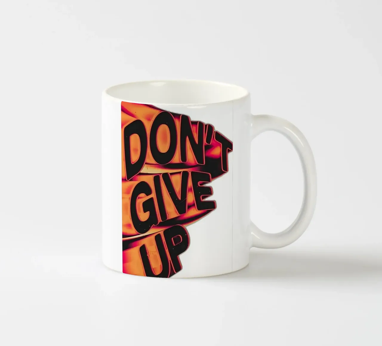 "DONT GIVE UP" tazza in ceramica da Type & Tape