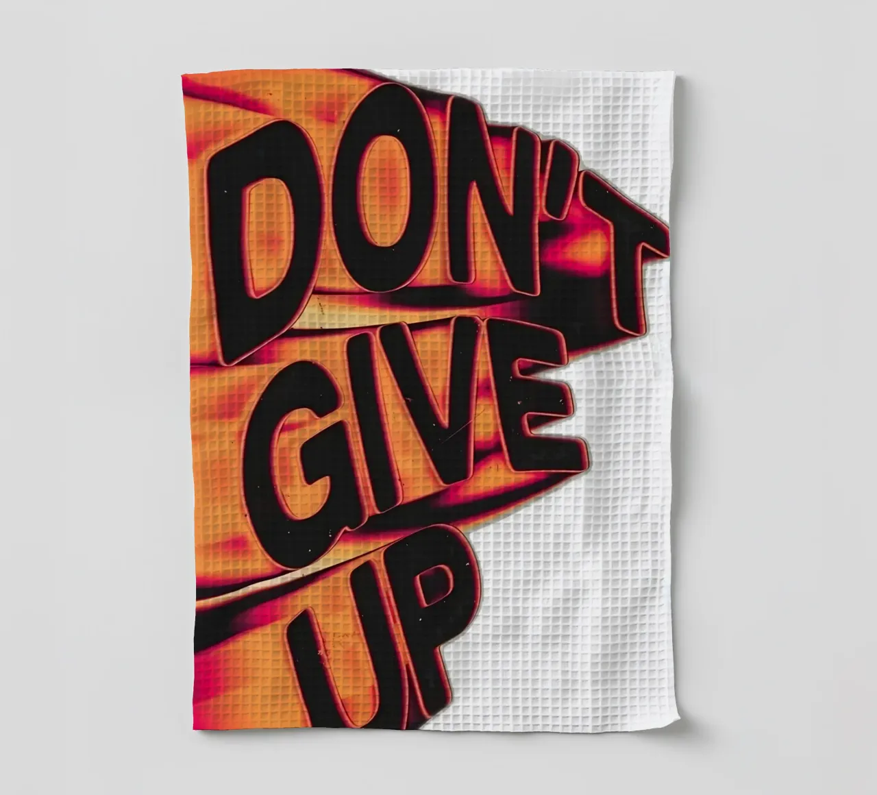 "DONT GIVE UP" canovaccio da cucina da Type & Tape