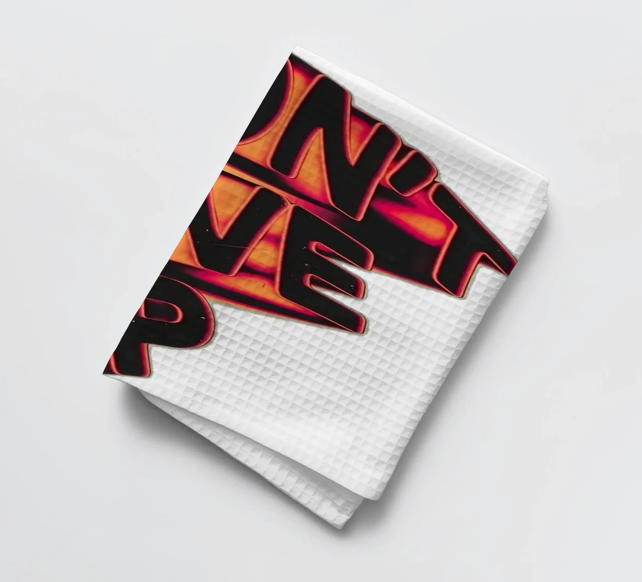 "DONT GIVE UP" canovaccio da cucina da Type & Tape