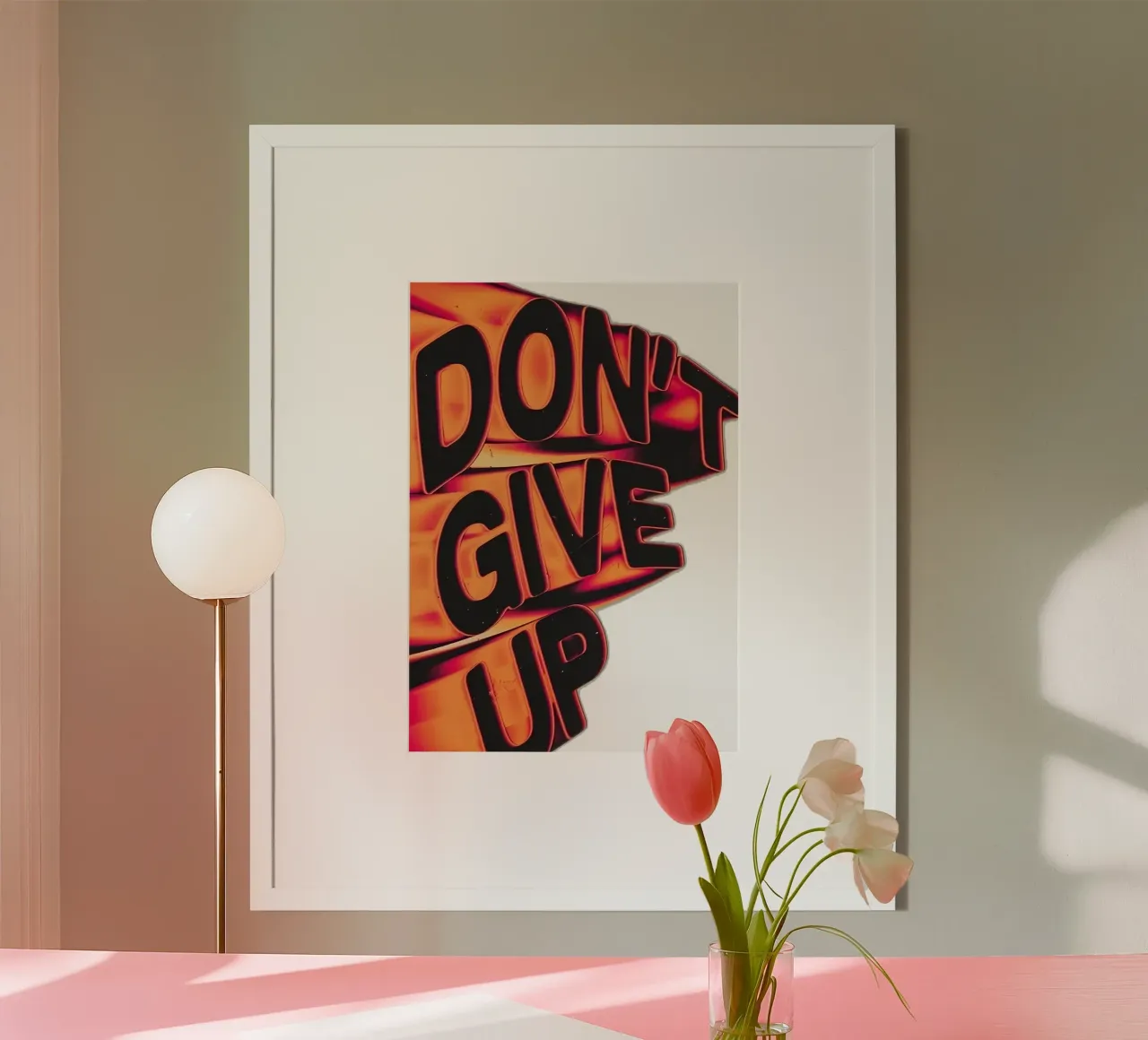 "DONT GIVE UP" poster da Type & Tape