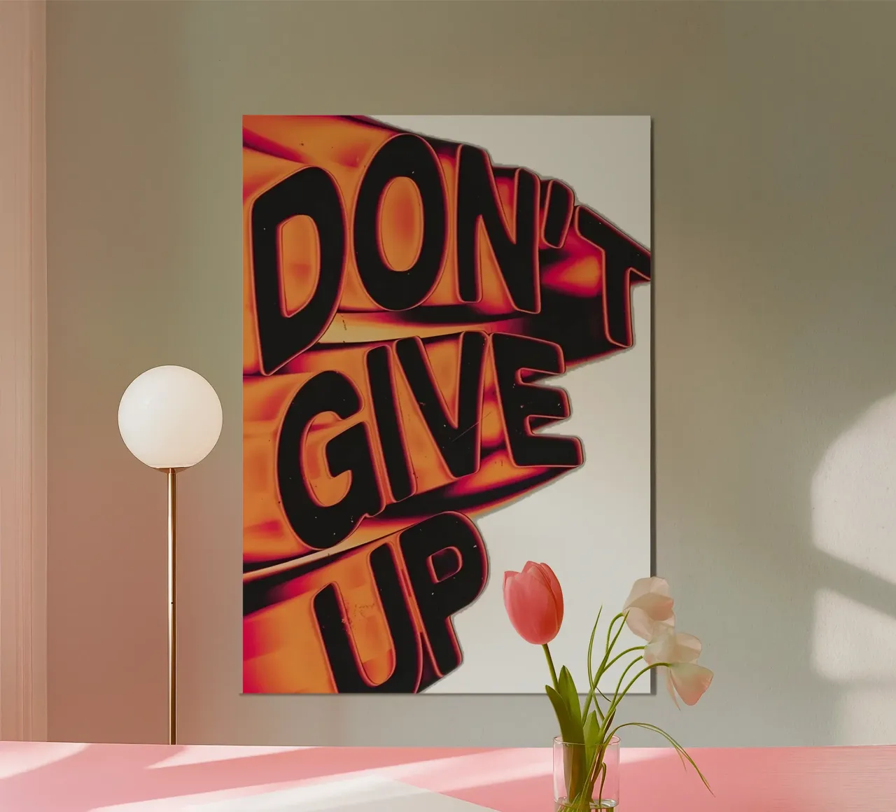 "DONT GIVE UP" poster da Type & Tape