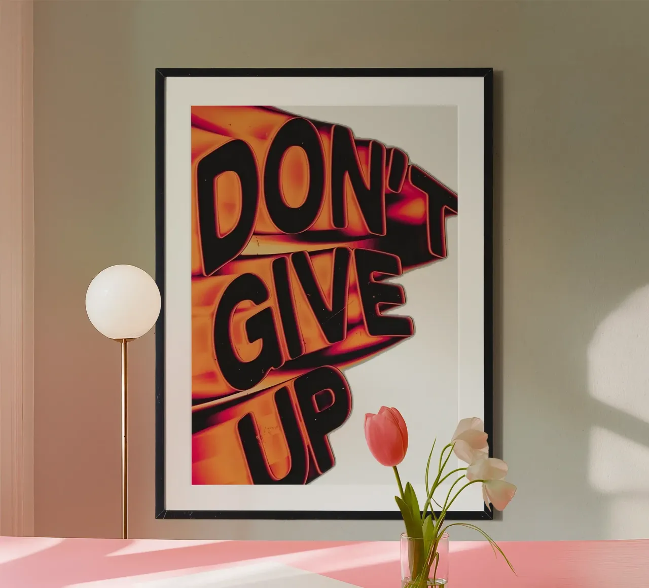 "DONT GIVE UP" poster da Type & Tape