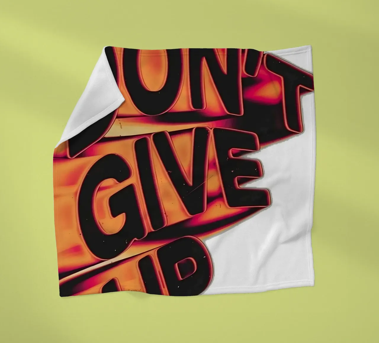 "DONT GIVE UP" coperta in pile da Type & Tape