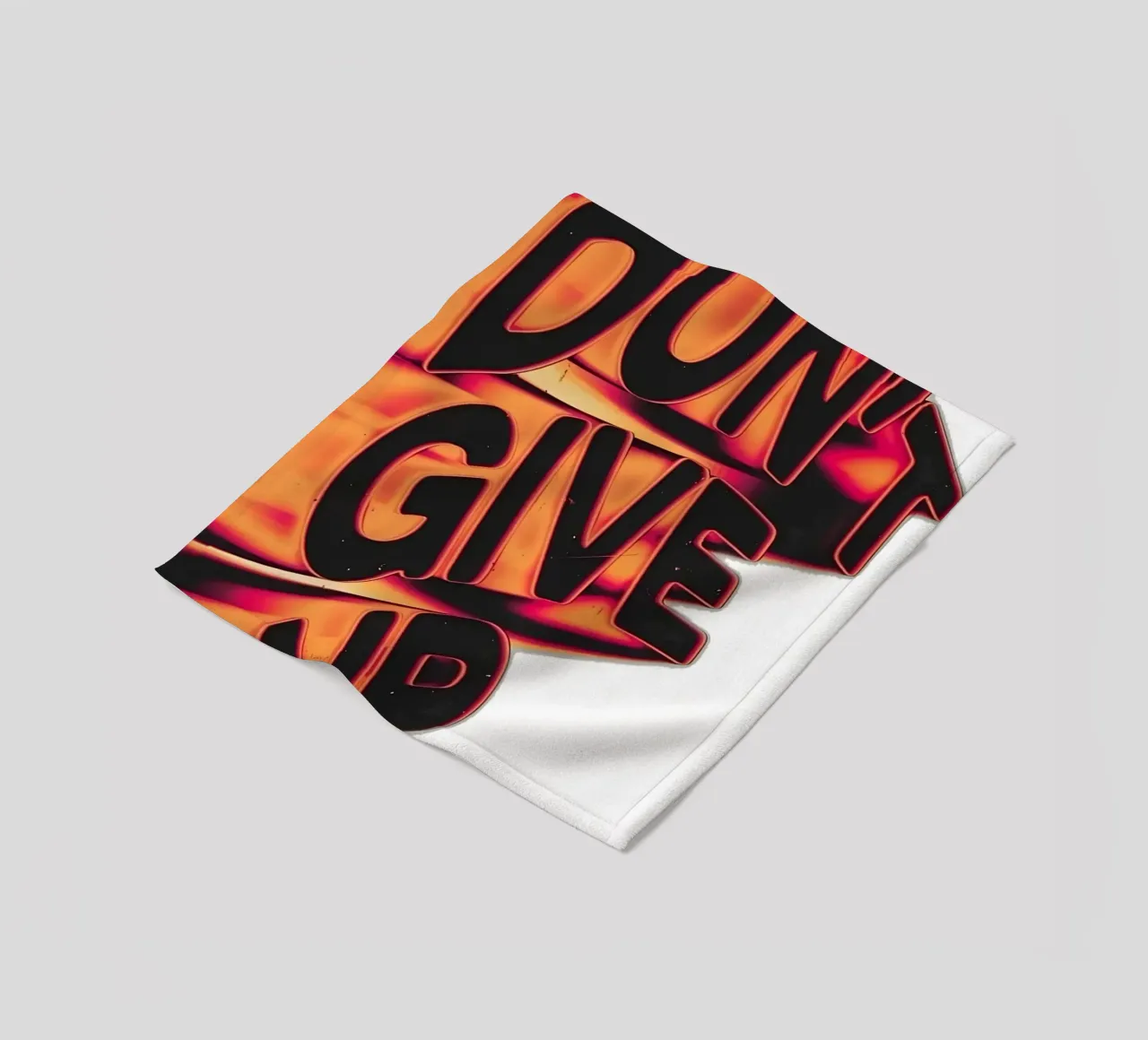"DONT GIVE UP" coperta in pile da Type & Tape