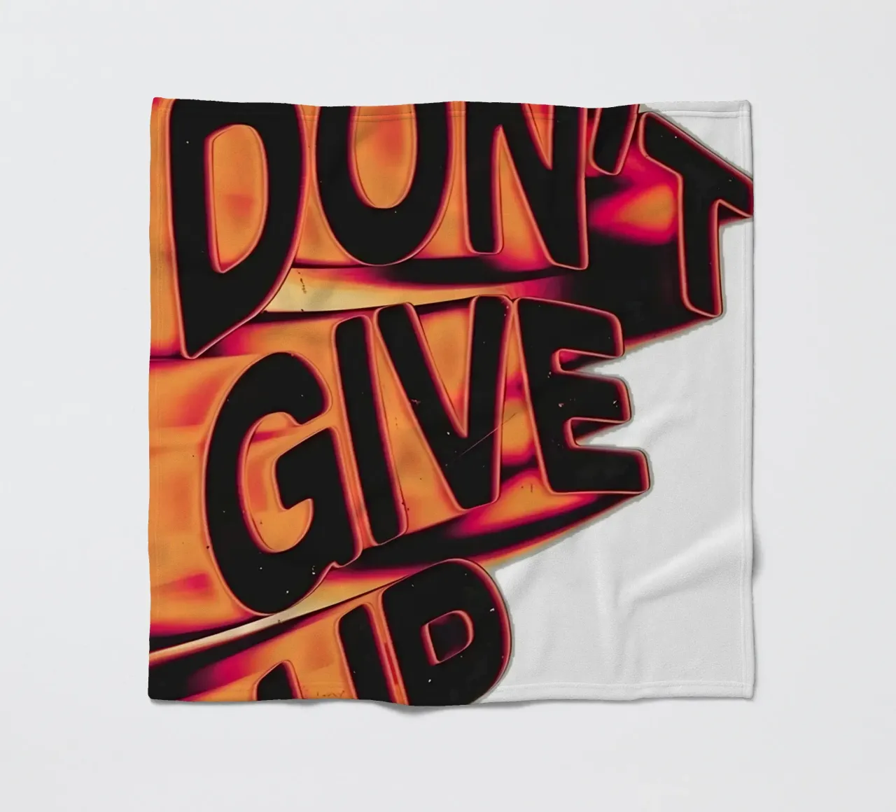 "DONT GIVE UP" coperta in pile da Type & Tape