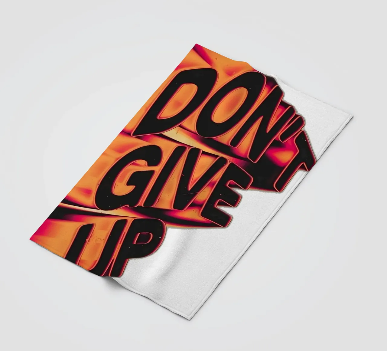 "DONT GIVE UP" coperta in pile da Type & Tape