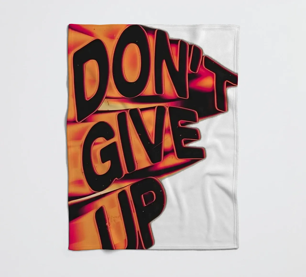"DONT GIVE UP" coperta in pile da Type & Tape