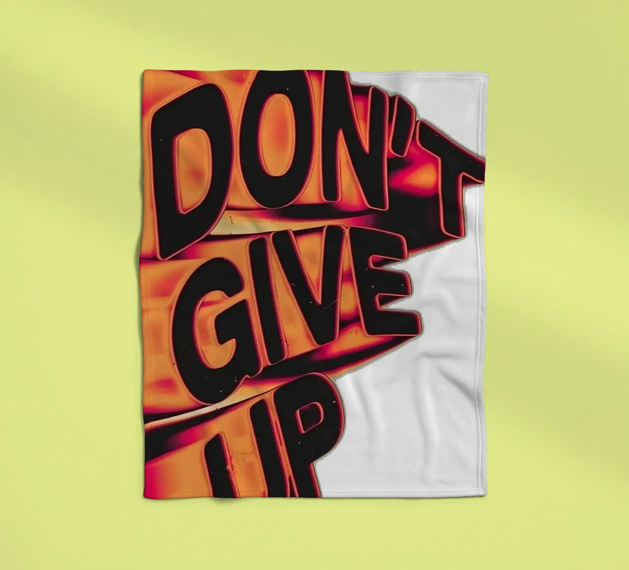 "DONT GIVE UP" coperta in pile da Type & Tape