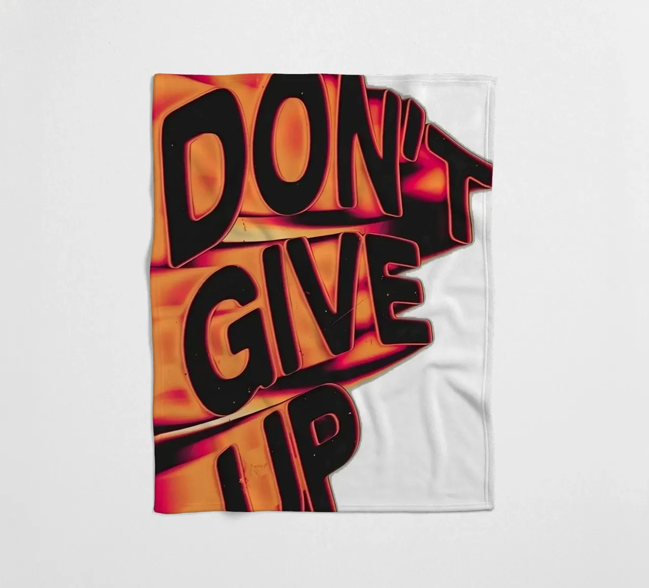 "DONT GIVE UP" coperta in pile da Type & Tape