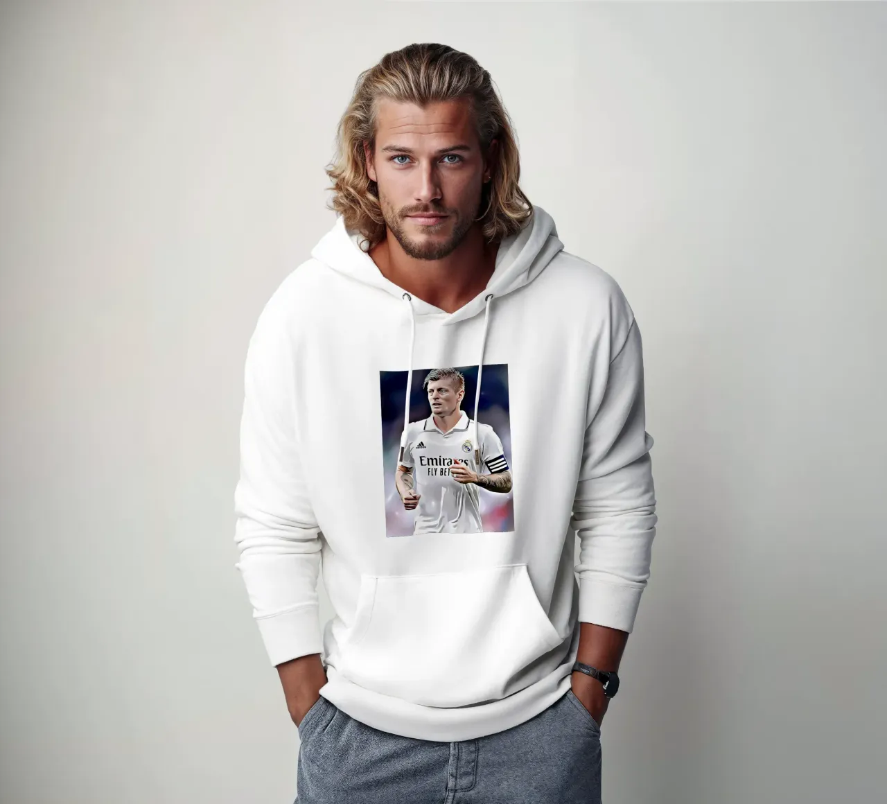 Toni Kroos in azione felpa con cappuccio da dark eagle