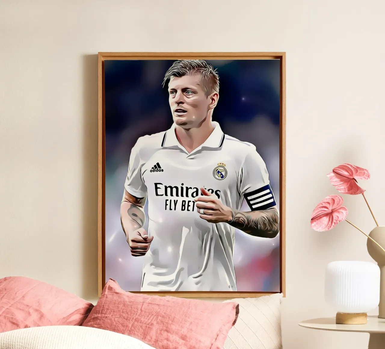 Toni Kroos in Action canvas met Baklijst van dark eagle