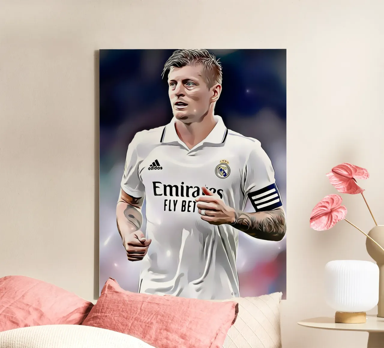 Toni Kroos in Action canvas met Baklijst van dark eagle