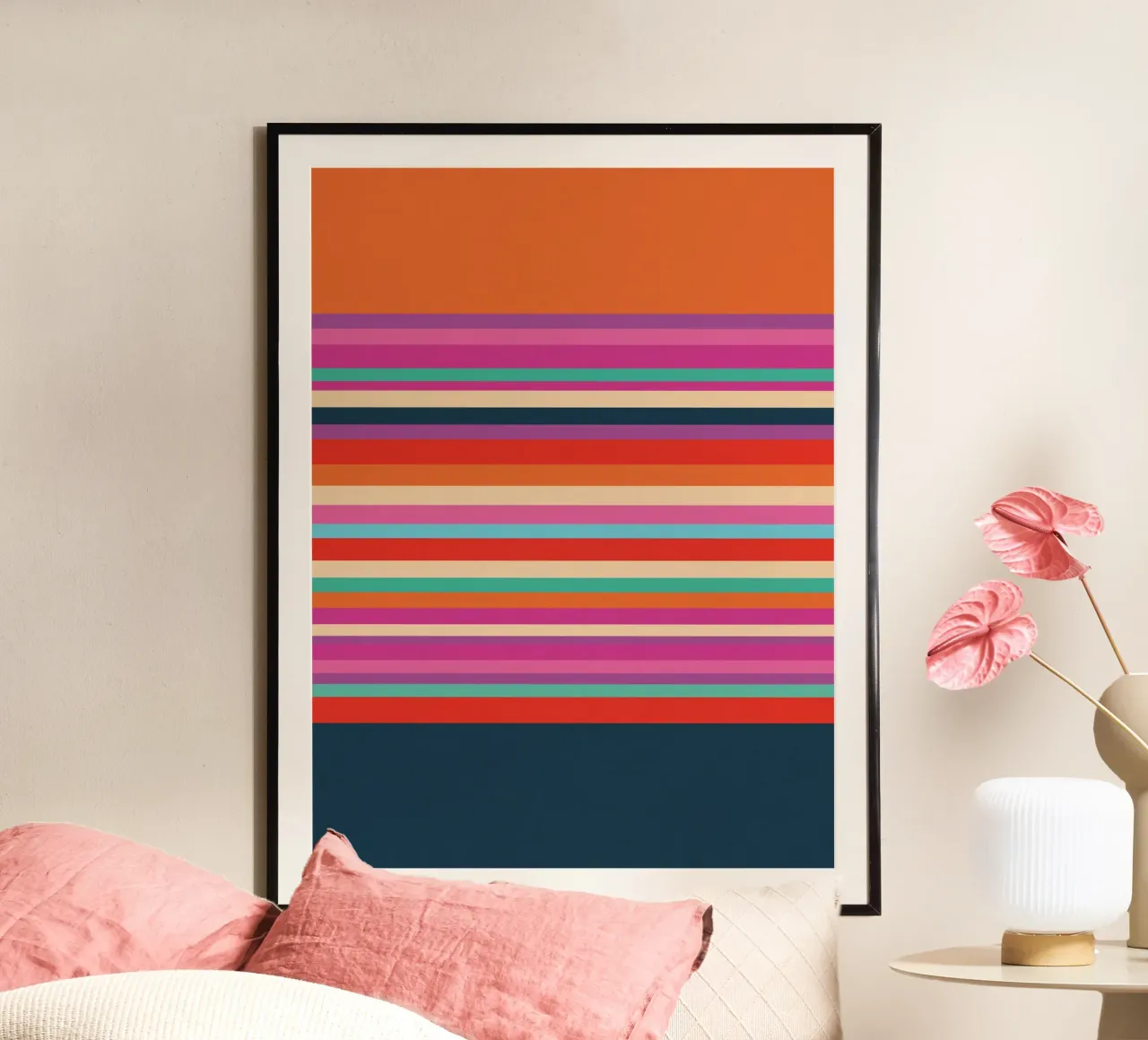 Classiche strisce estive poster con telaio in alluminio da Petra Lang