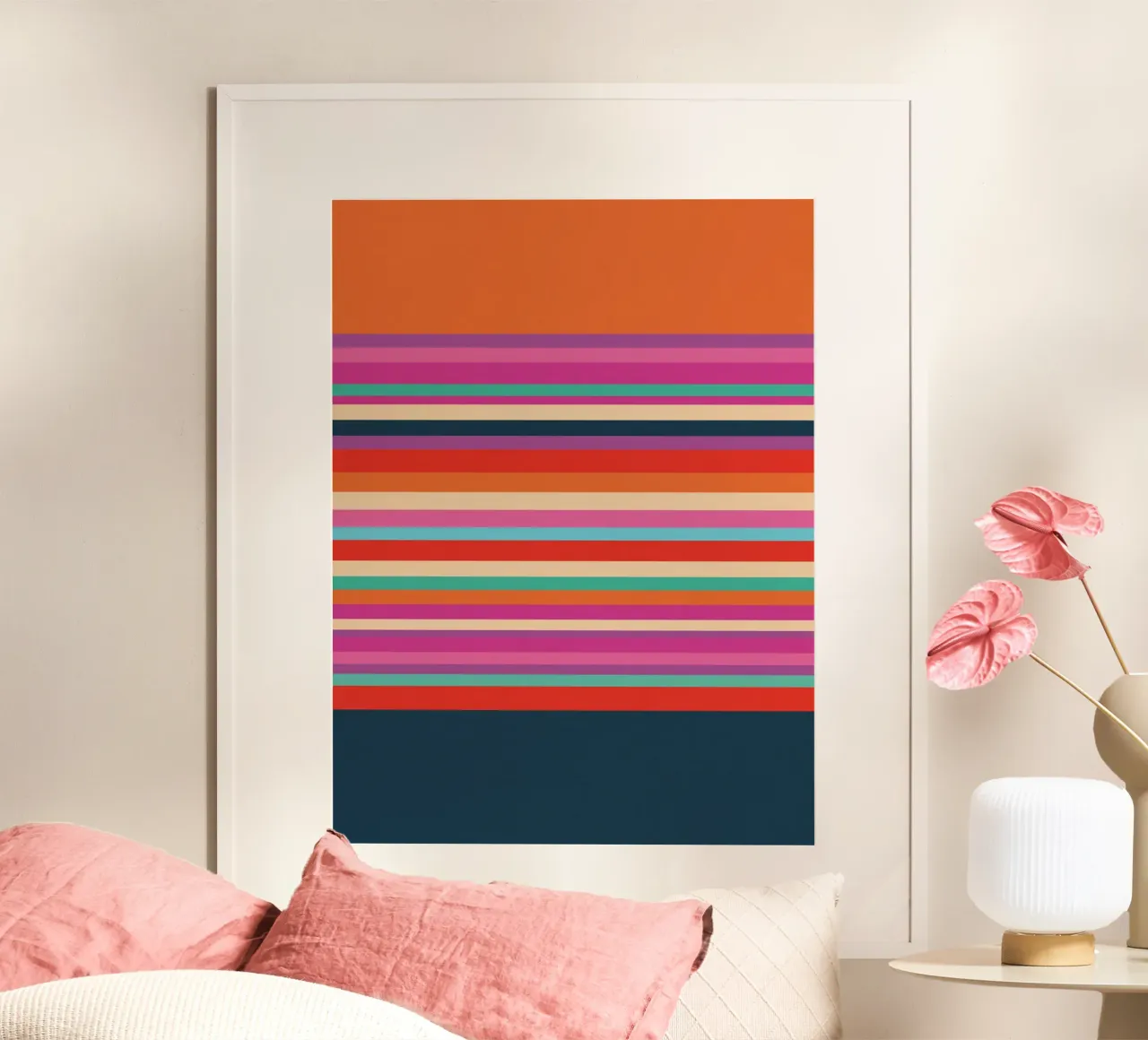Classiche strisce estive poster con telaio in alluminio da Petra Lang