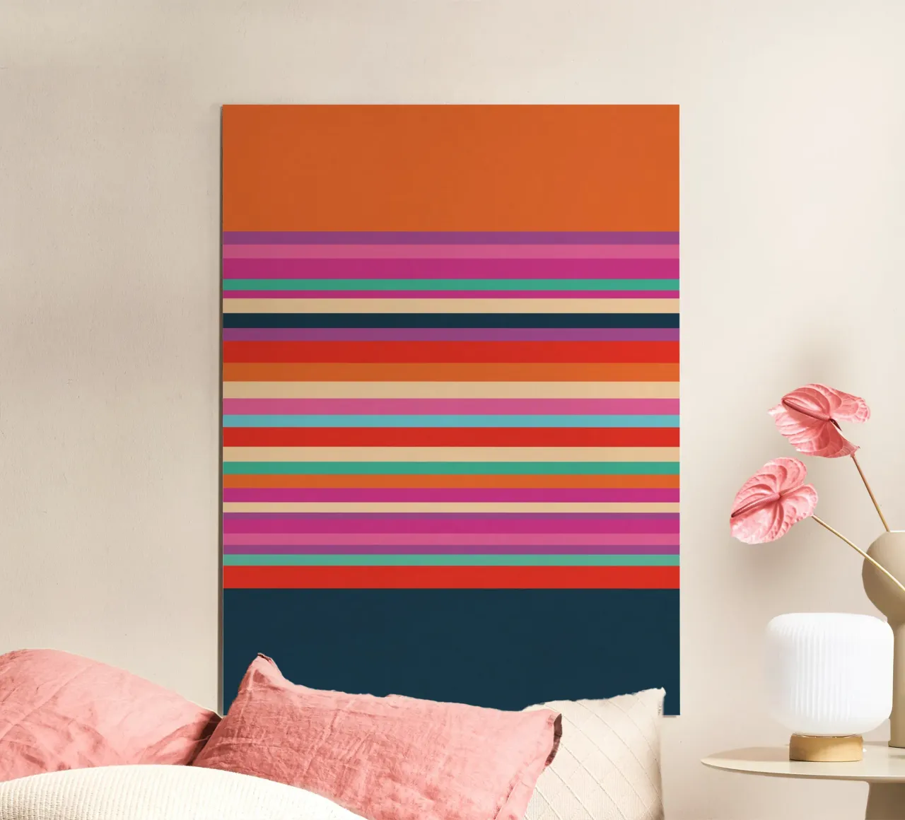 Classiche strisce estive poster con telaio in alluminio da Petra Lang