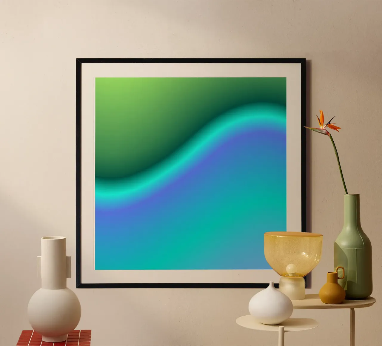 HEALING FREQUENCY poster con telaio in plastica da ÂME LIBRE STUDIO