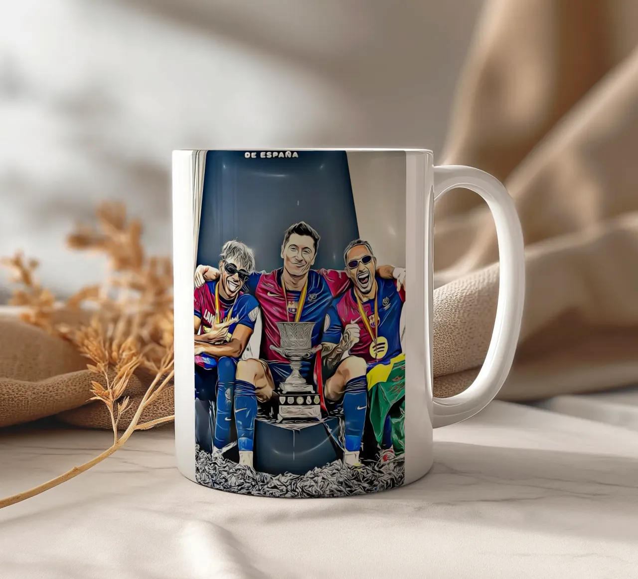 Barcelona's Supercopa de España overwinningsfeest keramische mok van dark eagle