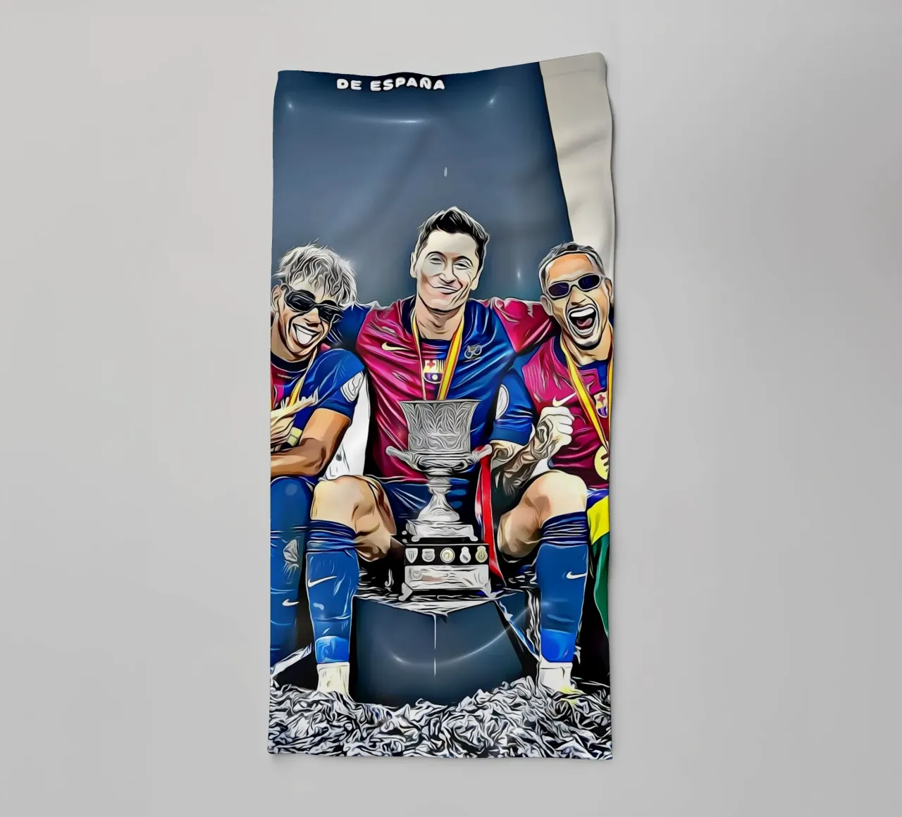 Barcelona's Supercopa de España overwinningsfeest badhanddoek van dark eagle