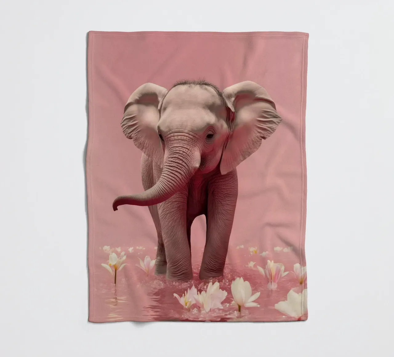 Young Elephant fleece blanket by treechild