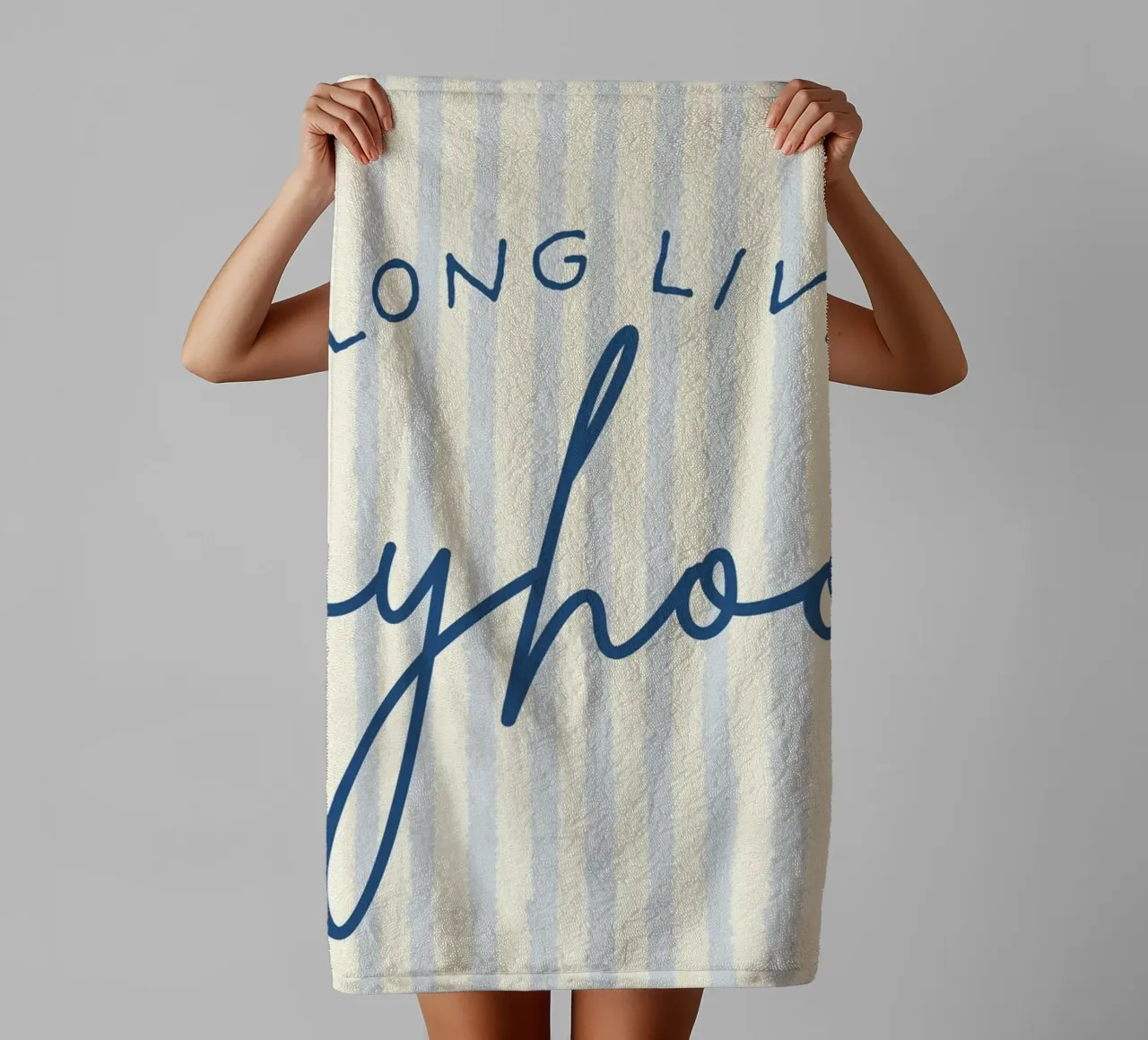 "Long Live Boyhood" Script Art Print towel by vintagepod