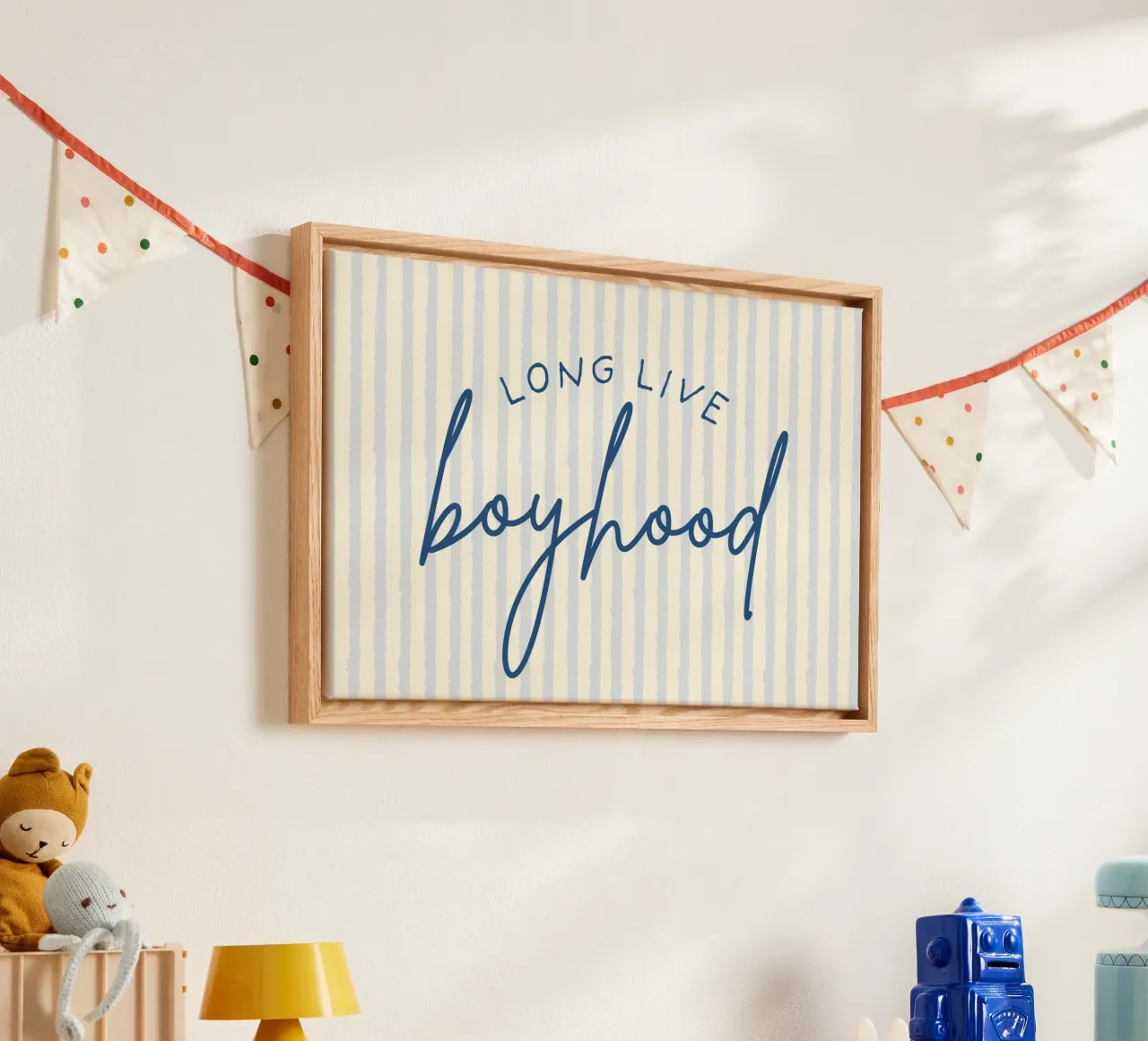 "Lang Leve Boyhood" Script Art Print canvas met Baklijst van vintagepod