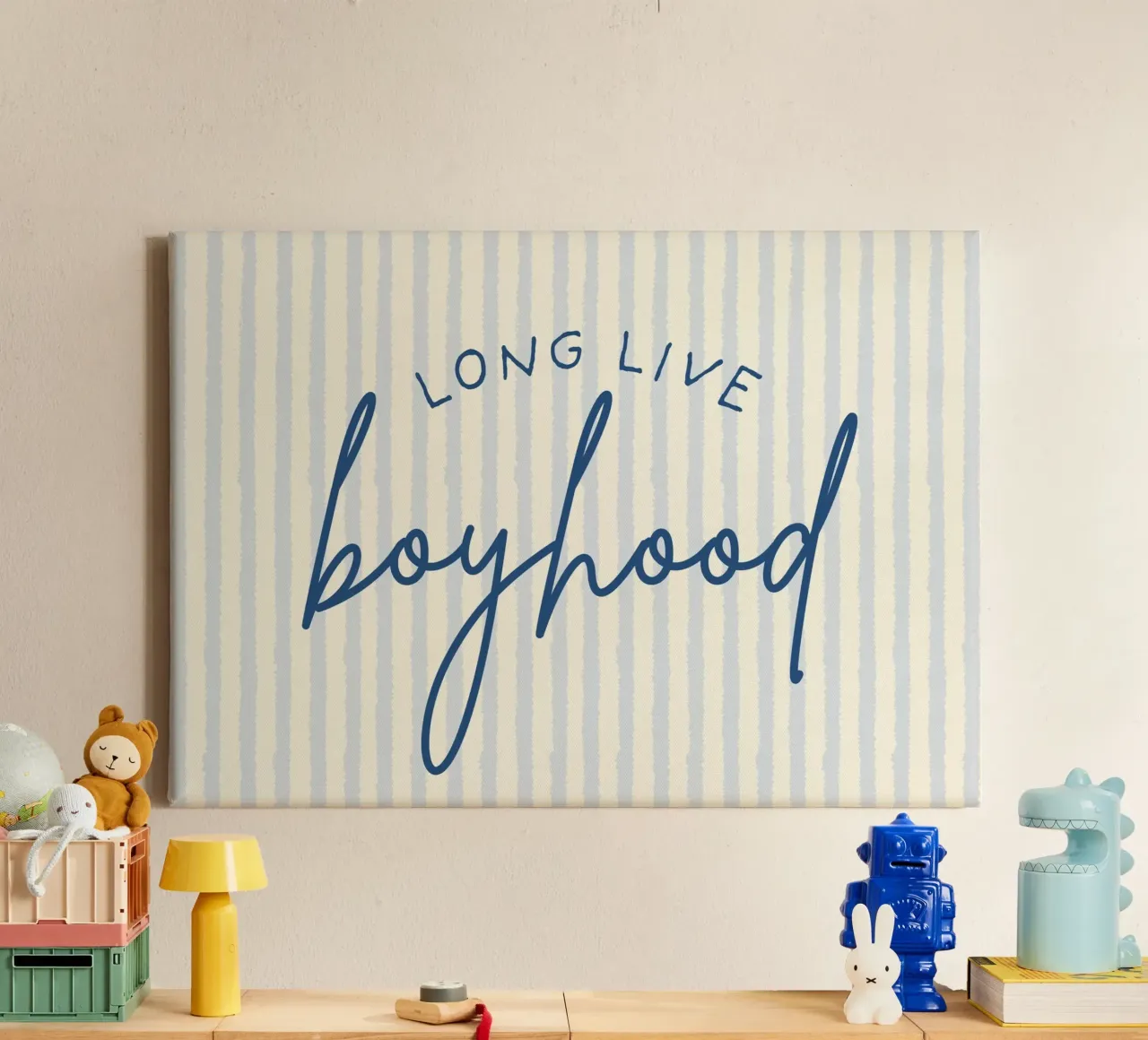 "Lang Leve Boyhood" Script Art Print canvas met Baklijst van vintagepod