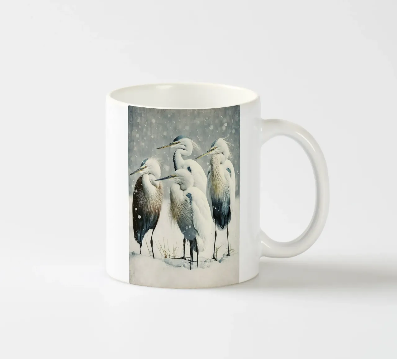 Egrets In Winter tazza in ceramica da treechild